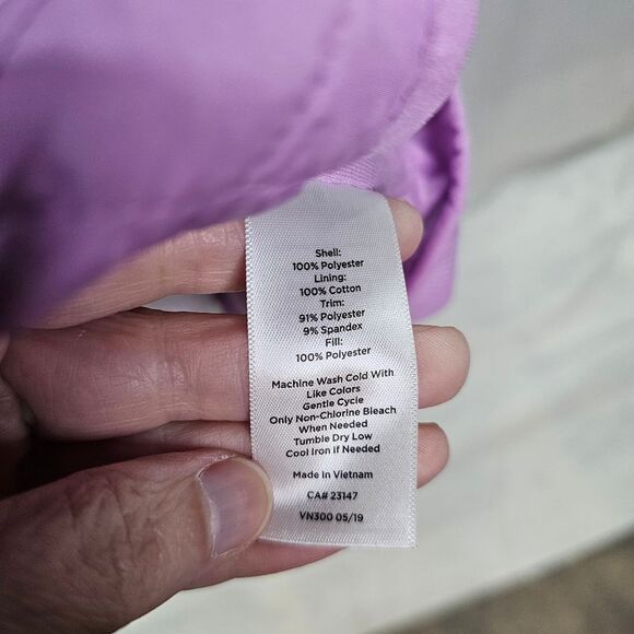 T by Talbots Periwinkle Lavender Purple Quilted Puffer Vest Size 1X - Picture 8 of 9